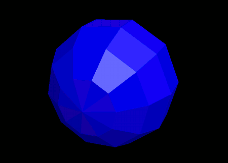 実行結果、青い球の図