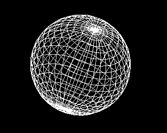 球モデルをワイヤーフレームで描画した図